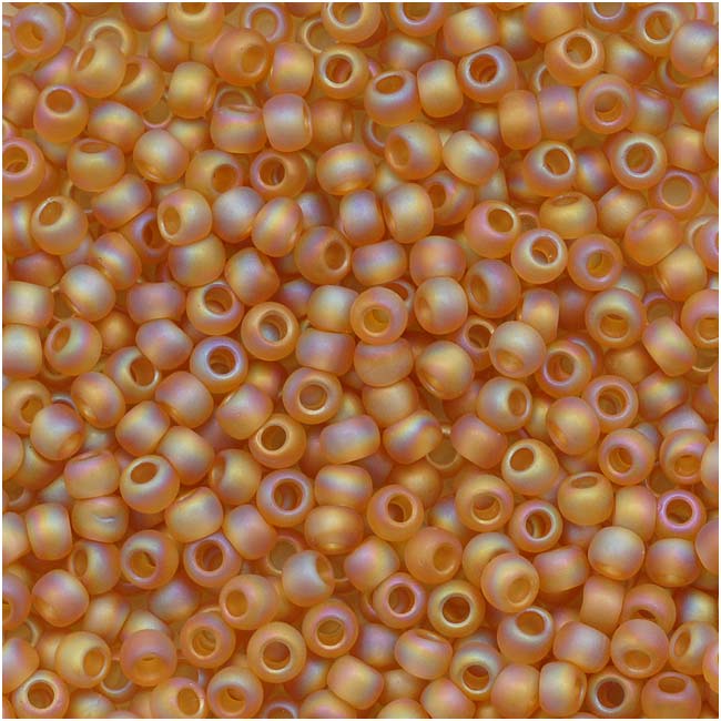 Toho Round Seed Beads 11/0 #162CF 'Transparent Rainbow Frosted Dark Topaz' 5 Gram Tube