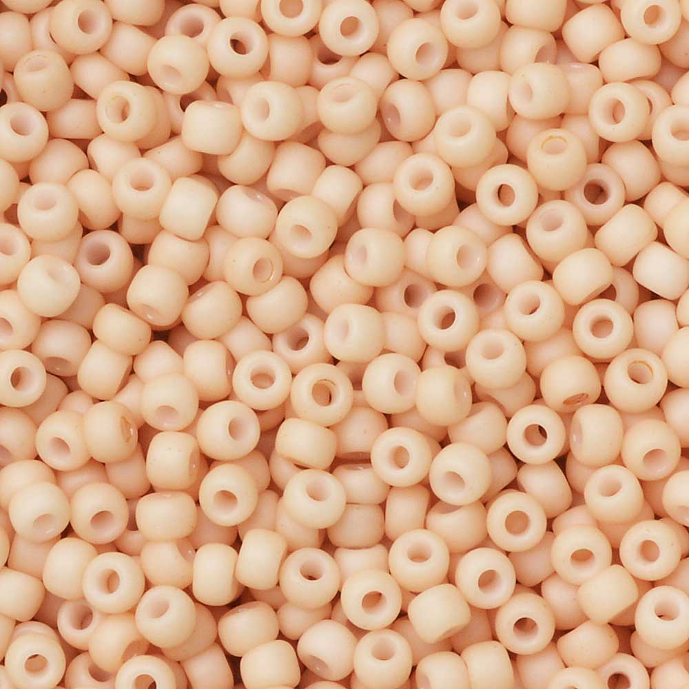 Toho Seed Beads, Round 11/0 #763 'Opaque Pastel Frosted Apricot' (5 Grams)