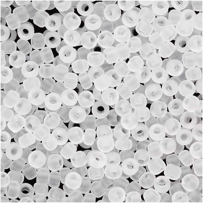 Toho Round Seed Beads 11/0 1F 'Transparent Frosted Crystal' 10 Gram Tube
