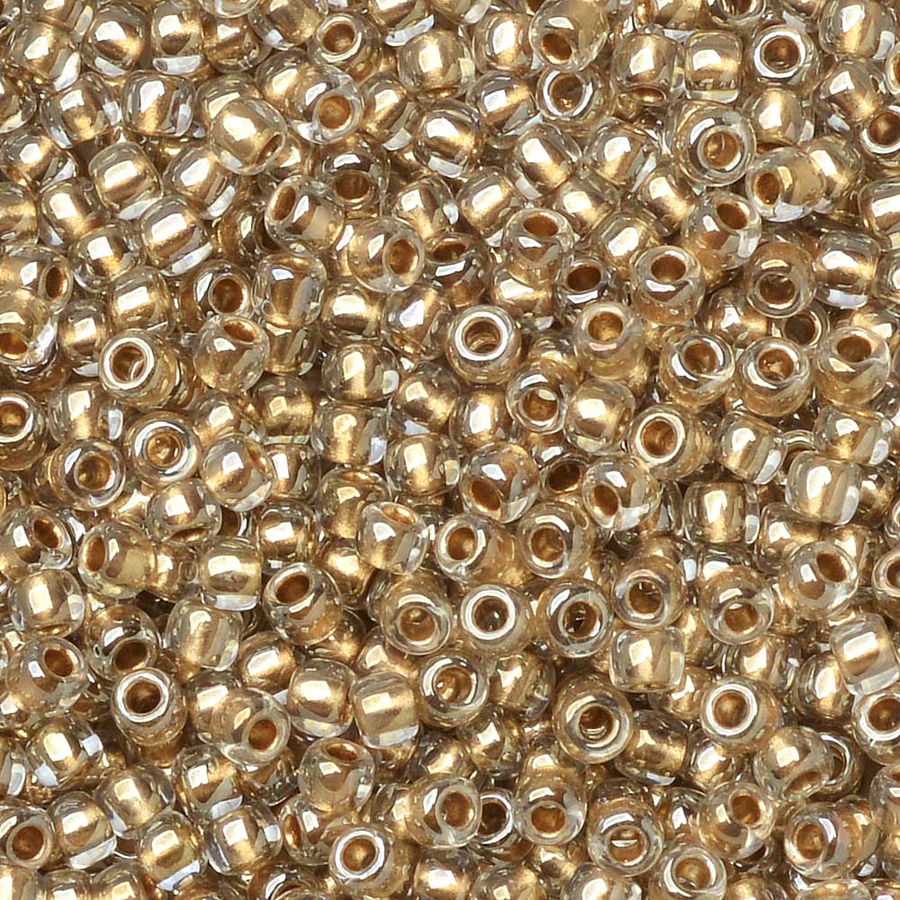 Toho Seed Beads, Round 11/0 #989 'Gold Lined Crystal' (10 Grams)