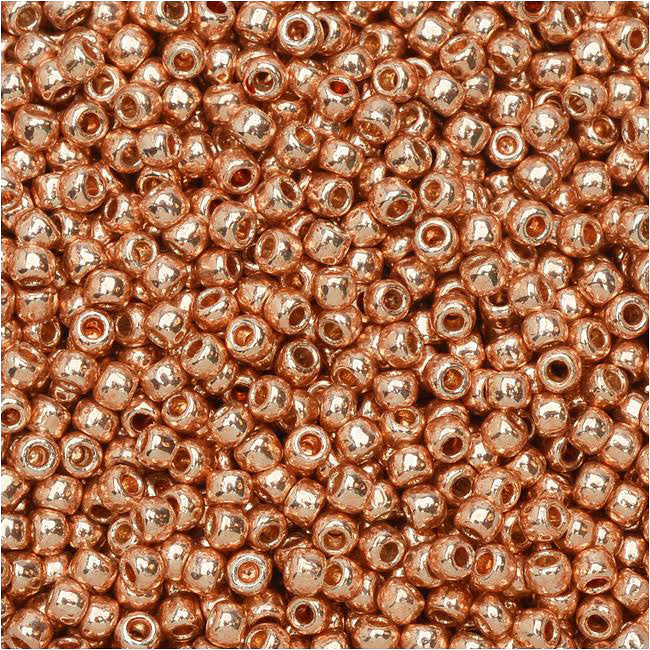 Toho Round Seed Beads 11/0 #PF551 - Permanent Finish Galvanized Rose Gold (10 grams)
