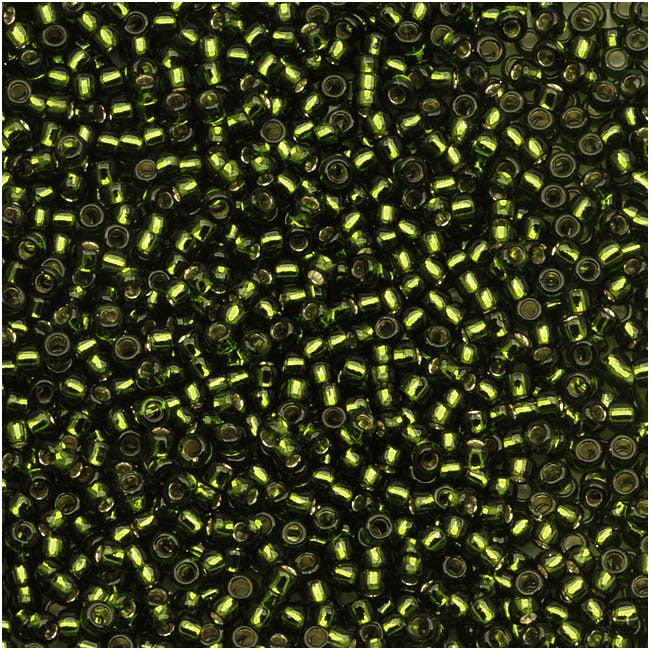 Toho Round Seed Beads 15/0 #37 'Silver Lined Olivine' 5g