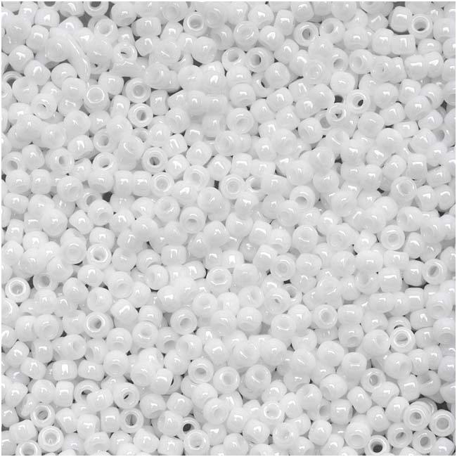 Toho Round Seed Beads 15/0 41 Opaque White 6 Gram Tube