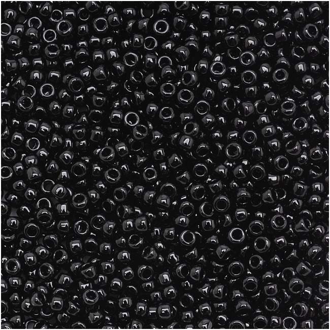 Toho Round Seed Beads 15/0 49 'Opaque Jet' 6 Gram Tube