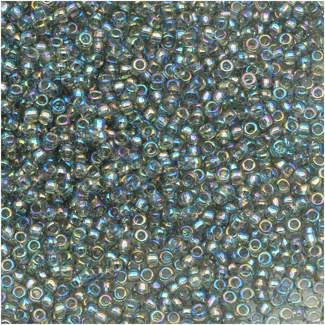 Toho Round Seed Beads 15/0 #176 'Transparent Rainbow Black Diamond' 5g