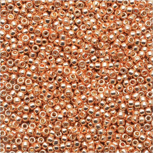 Toho Round Seed Beads 15/0 #PF551 - Permanent Finish Galvanized Rose Gold (5g)