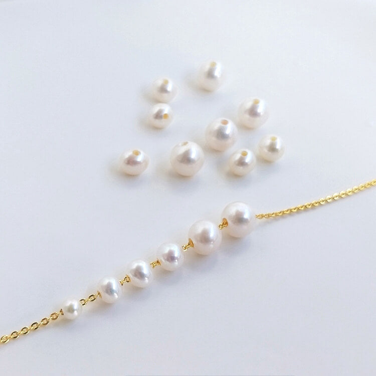 Natural freshwater pearls, large-aperture round pearls