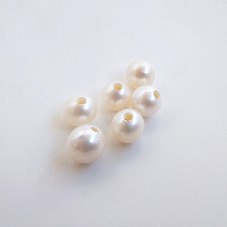 Natural freshwater pearls, large-aperture round pearls
