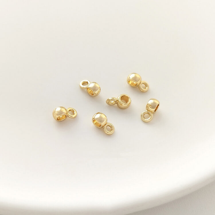 4mm barrel bead spacer bead with hanging ring pendant finding