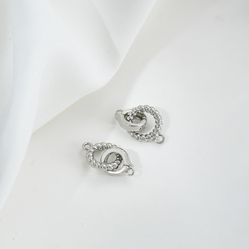 14K gold-plated special-shaped oval double ring pendant bails