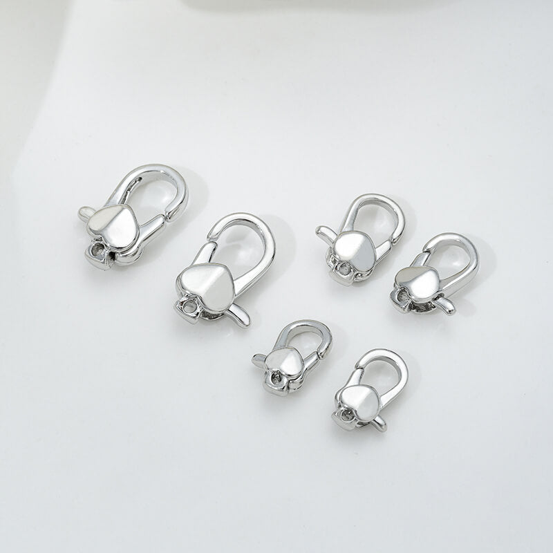 Heart-shaped lobster clasp peach heart spring clasp
