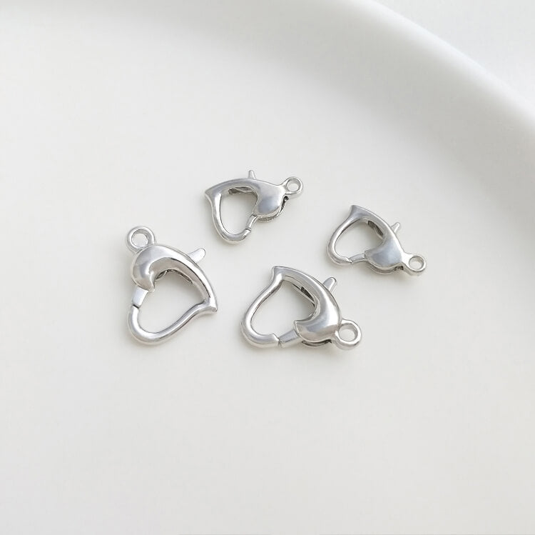 14k gold-plated light gold heart-shaped spring lobster clasp