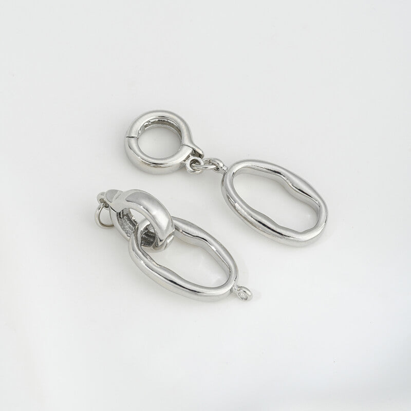 14K gold-plated special-shaped oval double ring pendant bails