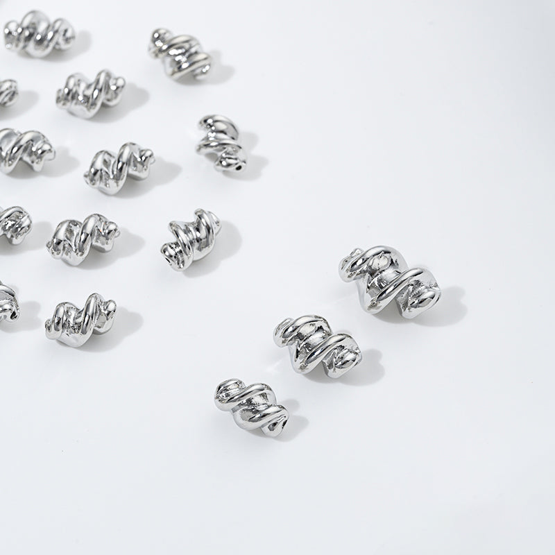 14K gold-plated spiral bead 1 piece