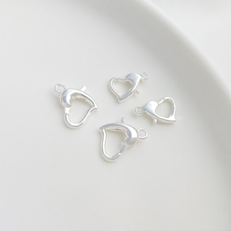 14k gold-plated light gold heart-shaped spring lobster clasp