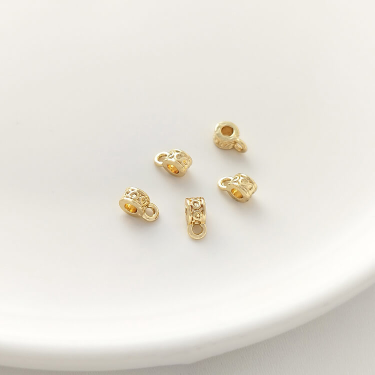 4mm barrel bead spacer bead with hanging ring pendant finding