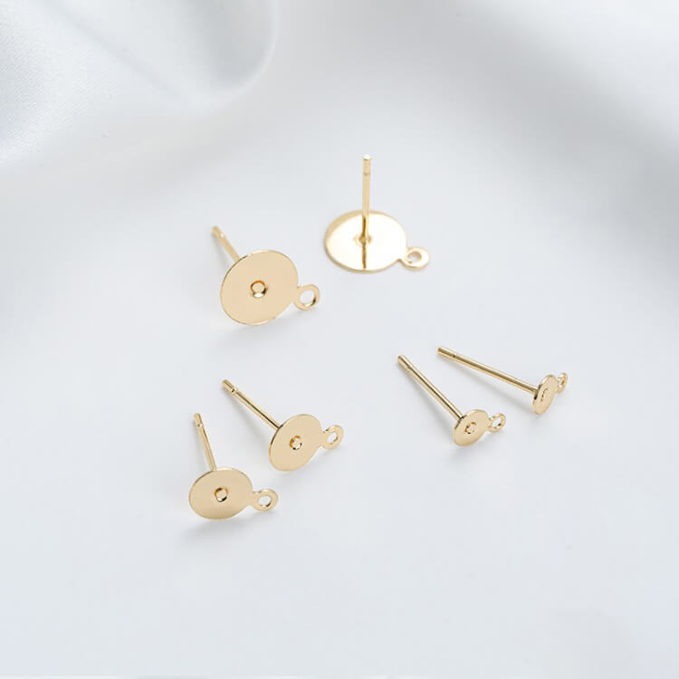 Titanium steel natural color gold-clad flat-head pin with hanging flat pin