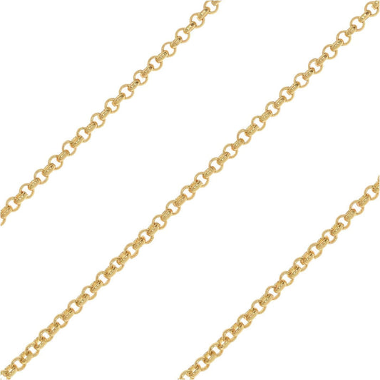 Gold Plated Rolo Chain, 1mm by the Foot