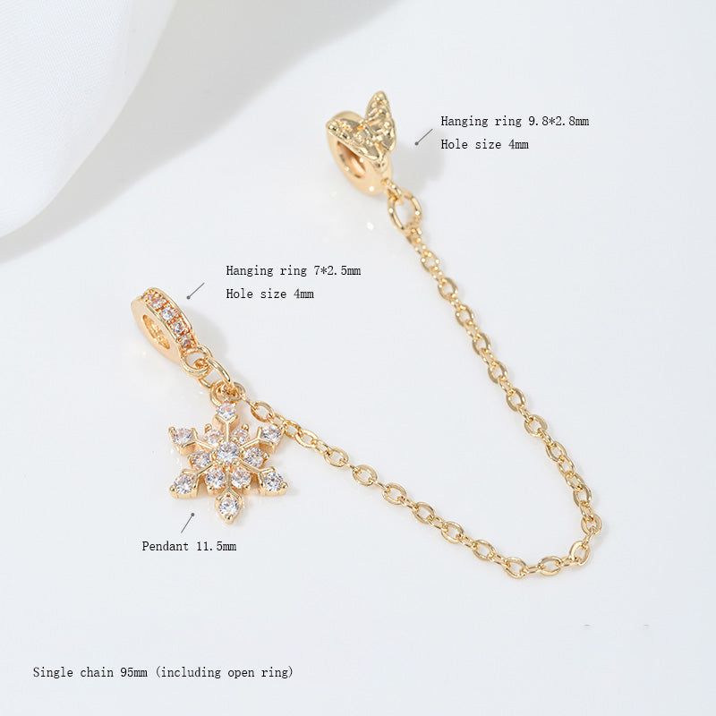 Safety Chain，Star Moon Snowflake，14k gold-plated