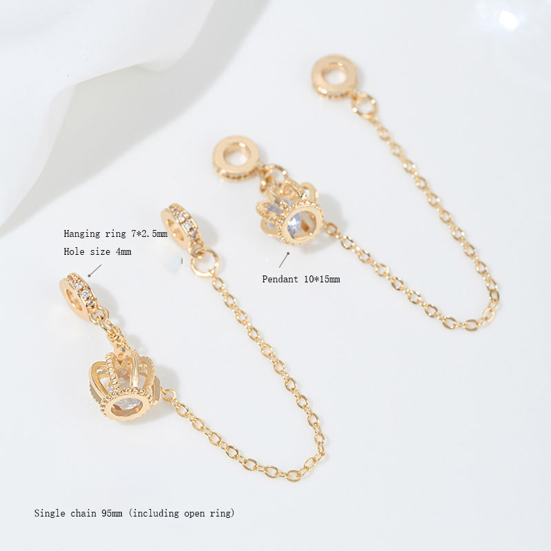 Safety Chain，Star Moon Snowflake，14k gold-plated