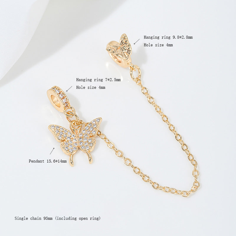 Safety Chain，Star Moon Snowflake，14k gold-plated