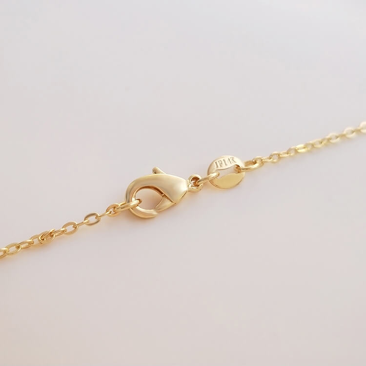 14K gold-plated adjustable Y-shaped pearl clavicle necklace with rubber beads