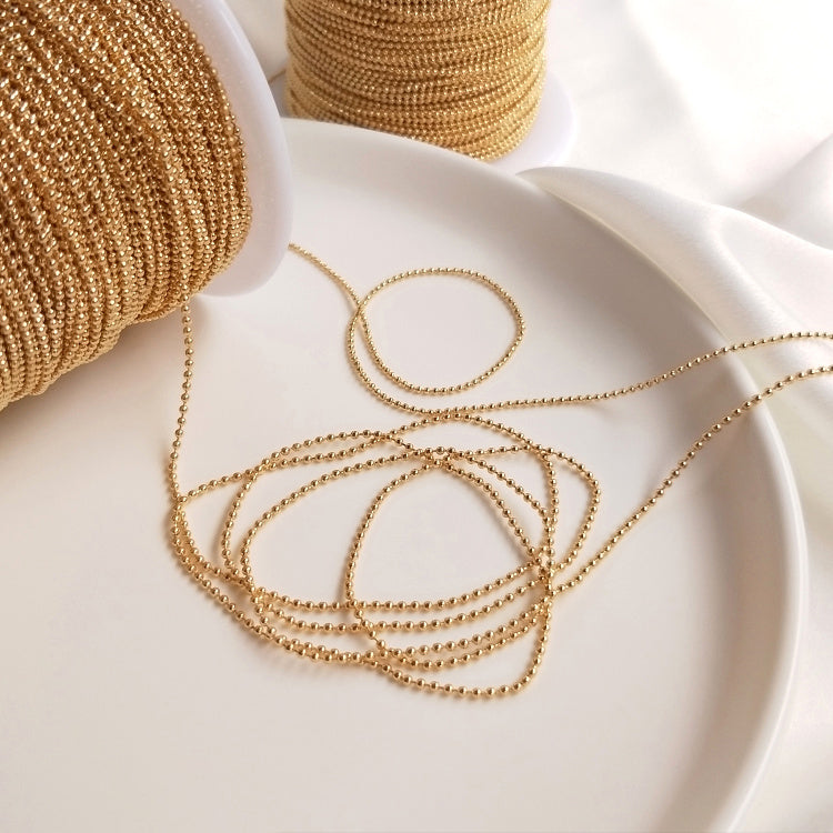 Bead chain, 14k gold-plated bean chain（1 meter）