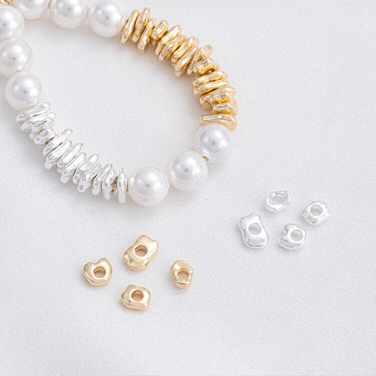 14K gold-plated bright silver shaped spacer