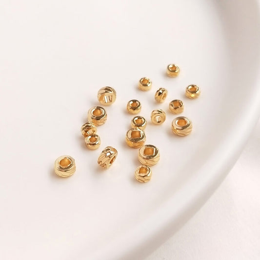 14K gold-plated cut-flowered  wheel spacer beads