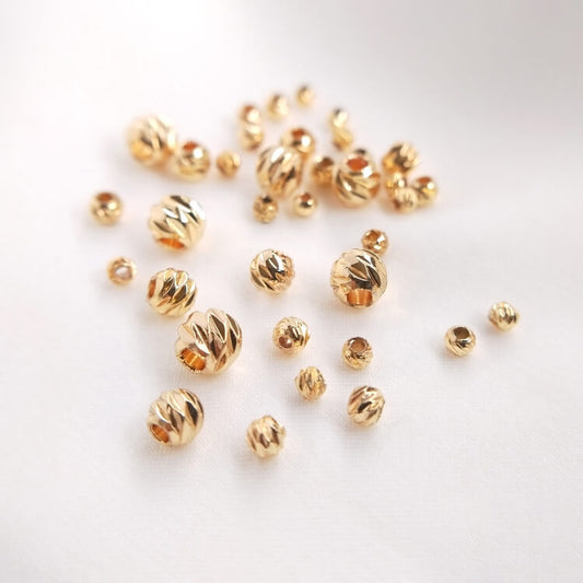 14K gold-plated faceted round beads isolation beads 10 100 pieces