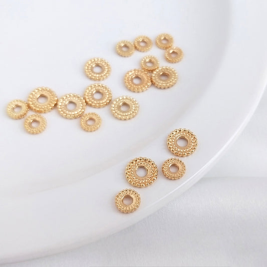 14K gold-plated hemp lace round spacer