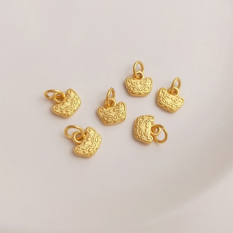 Gold sand beads peach blossom pendant abacus blessing pendant