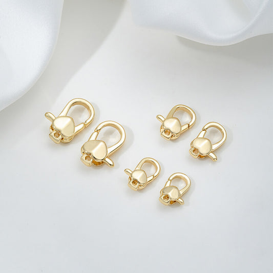 Heart-shaped lobster clasp peach heart spring clasp