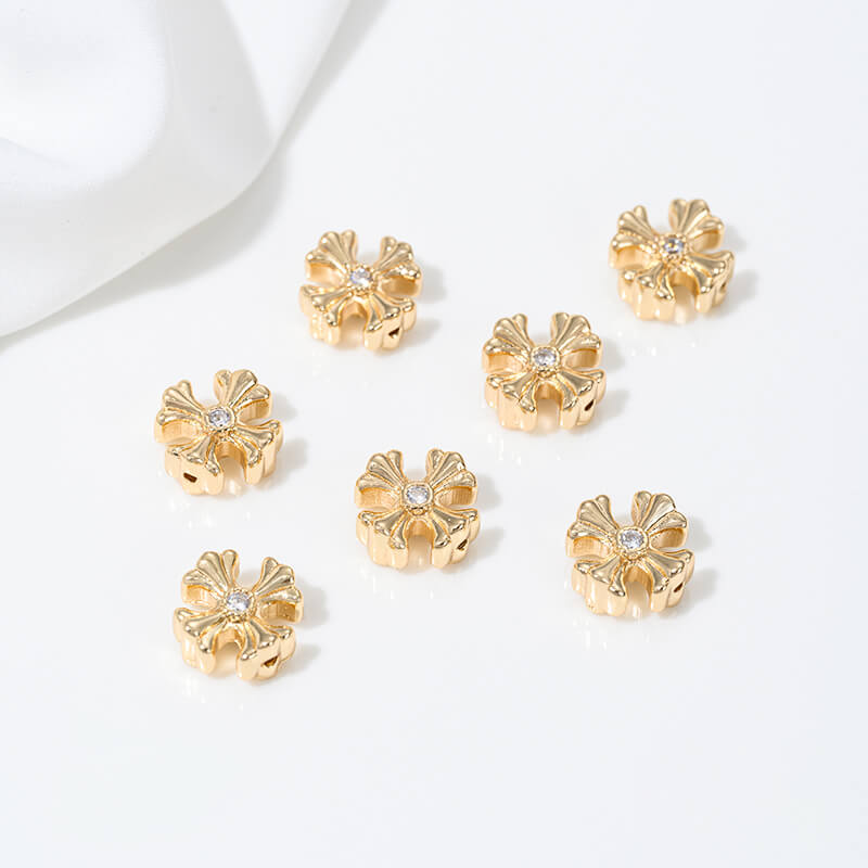 Cross four-leaf clover five-pointed star through-hole spacer beads watermelon beads