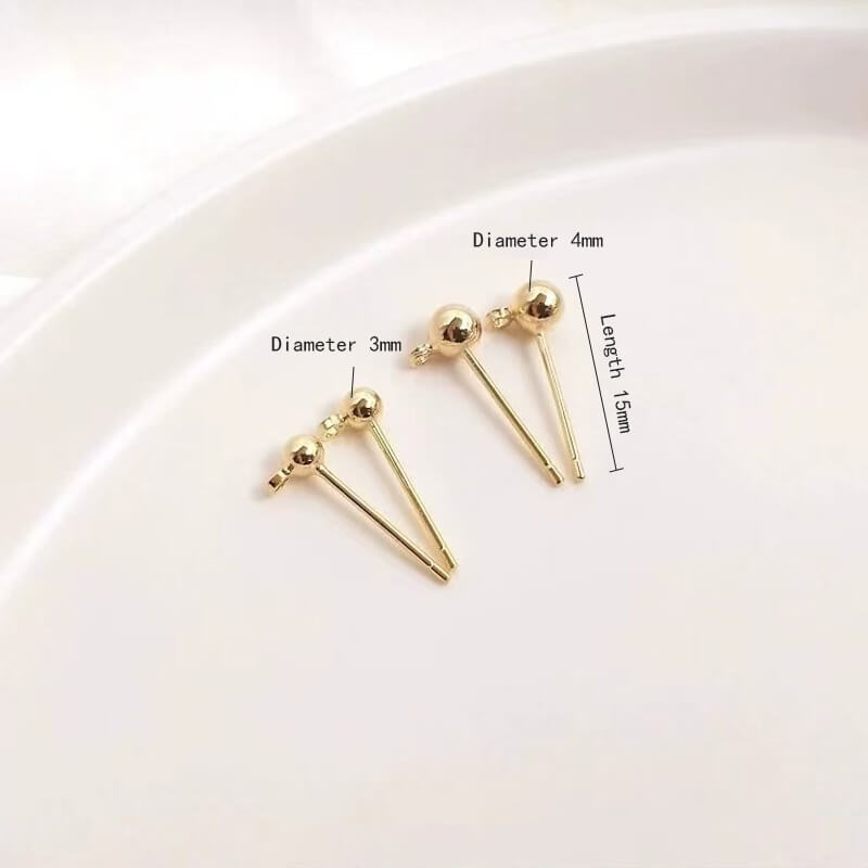 S925 sterling silver plated 18K14K light gold with hanging ring and bean earrings