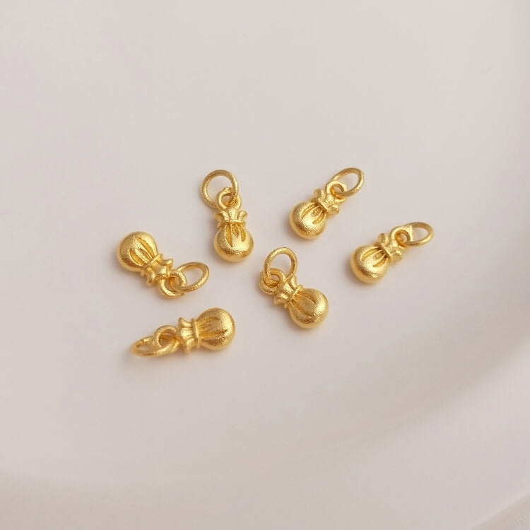 Gold sand beads peach blossom pendant abacus blessing pendant