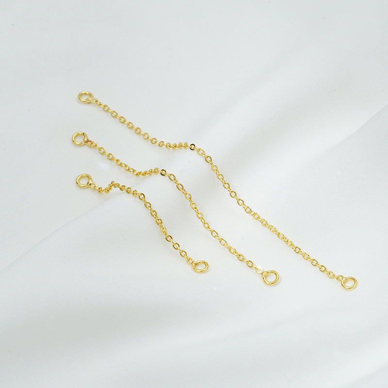 Extender chain, double closed loop, 14k gold &18k gold & white gold & silver