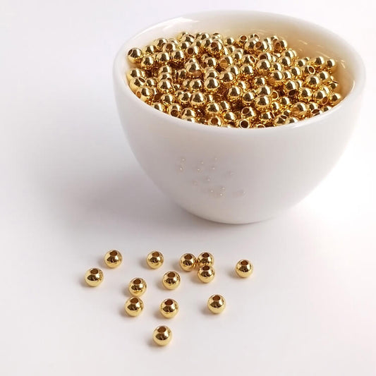 18K14k gold-plated loose beads real gold-plated white gold positioning bead 100 pieces