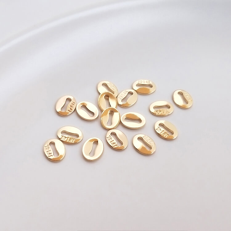 14k gold-plated 18k engraved tag egg slice tower slice
