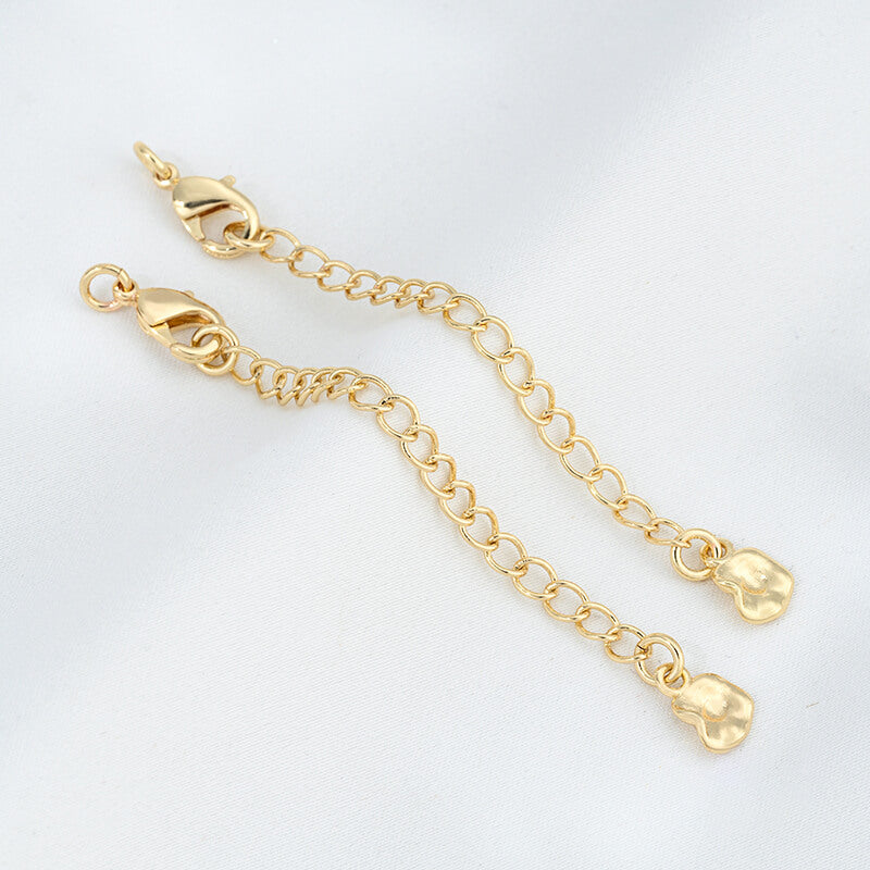 Lobster Clasp Extender，14K Gold Plated CZ Heart Clover Star Drop Chain Extender