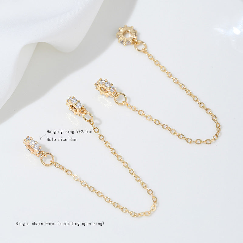 Safety Chain，Star Moon Snowflake，14k gold-plated