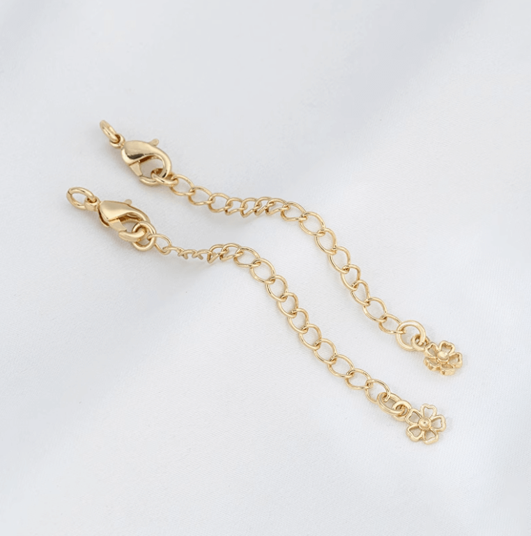 Lobster Clasp Extender，14K Gold Plated CZ Heart Clover Star Drop Chain Extender