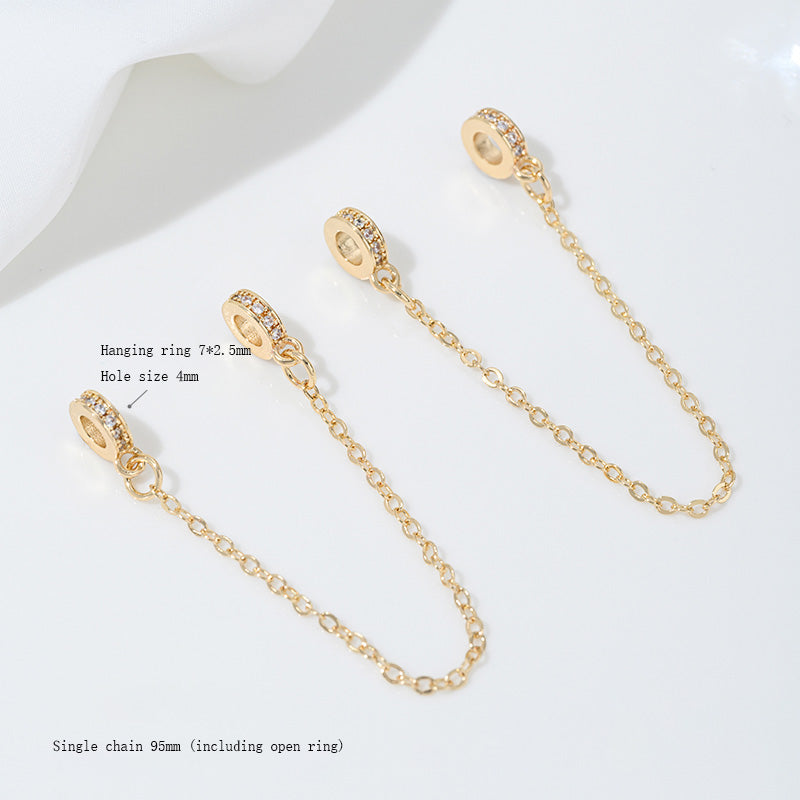 Safety Chain，Star Moon Snowflake，14k gold-plated