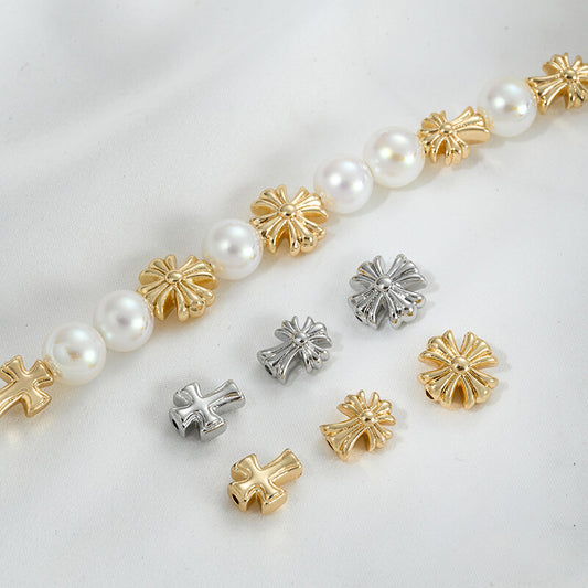 3D cross through-hole spacer beads