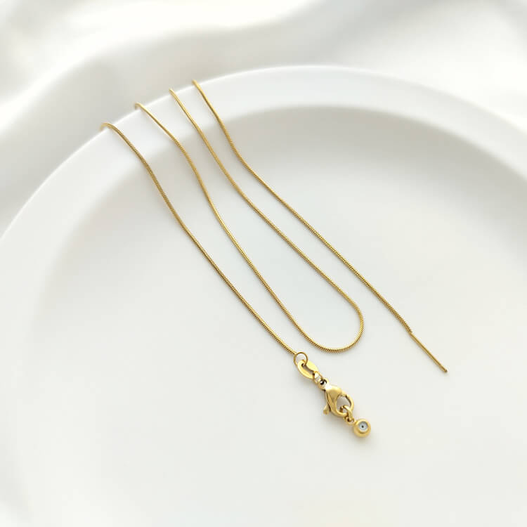 Gold steel O-shaped chain snake bone chain universal necklace