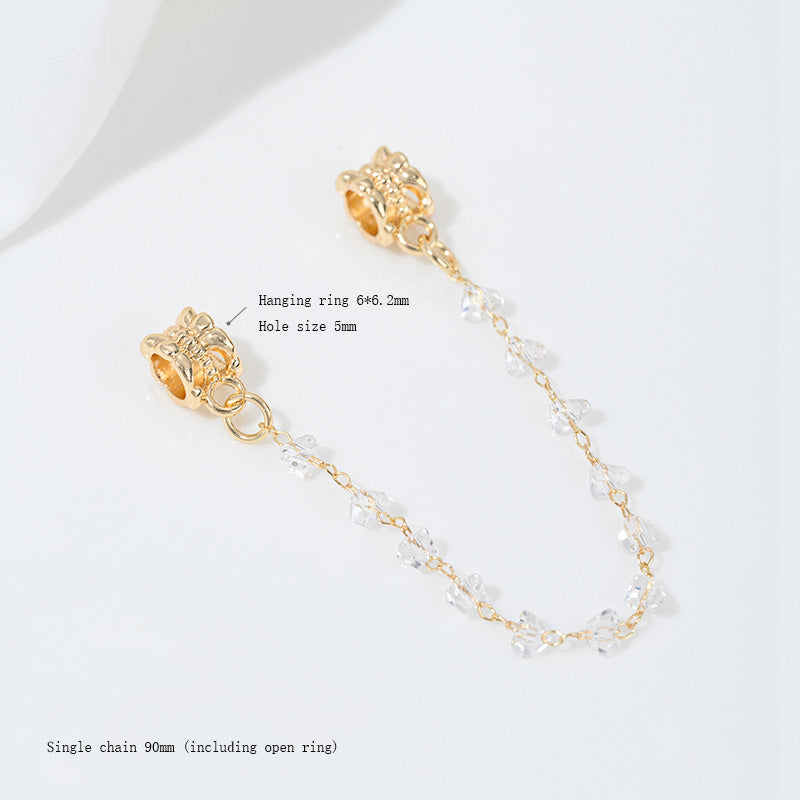Safety Chain，Star Moon Snowflake，14k gold-plated