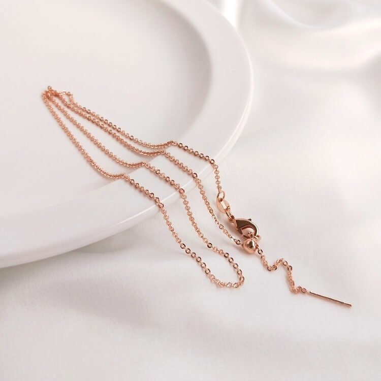 Copper 18K real gold white gold rose gold clavicle chain thin adjustable bracelet O-shaped universal chain