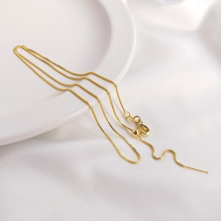 Copper 18K real gold white gold rose gold clavicle chain thin adjustable bracelet O-shaped universal chain