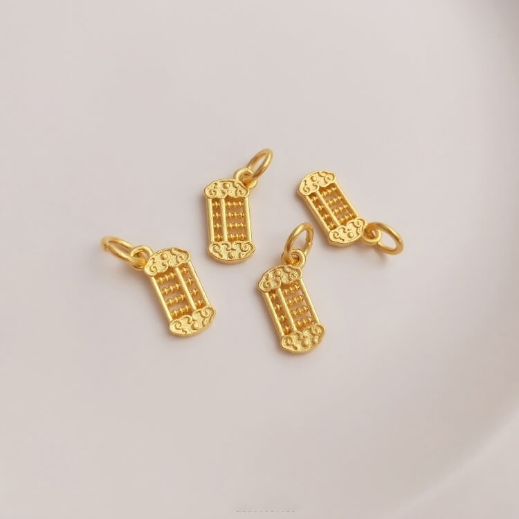 Gold sand beads peach blossom pendant abacus blessing pendant
