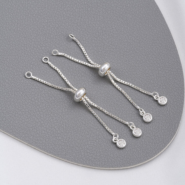 Copper-clad 14k real gold silicone beads 6cm adjustable extension chain